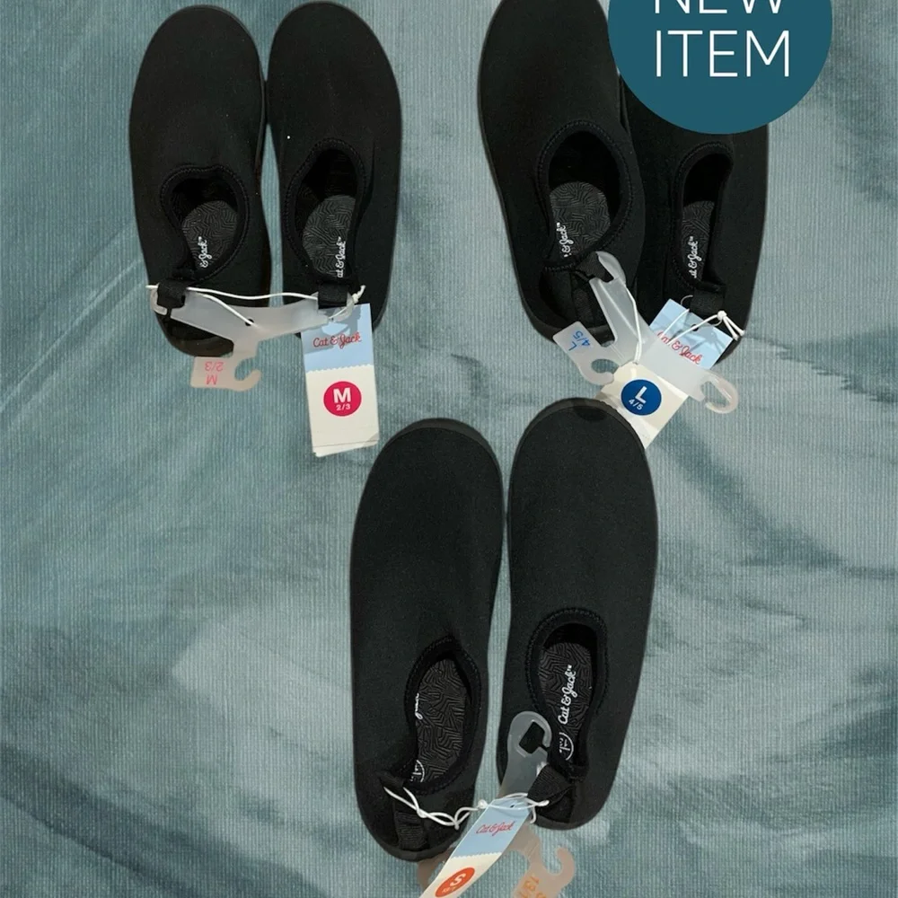Buy one get one 50% off Black Slip-On Water Shoes